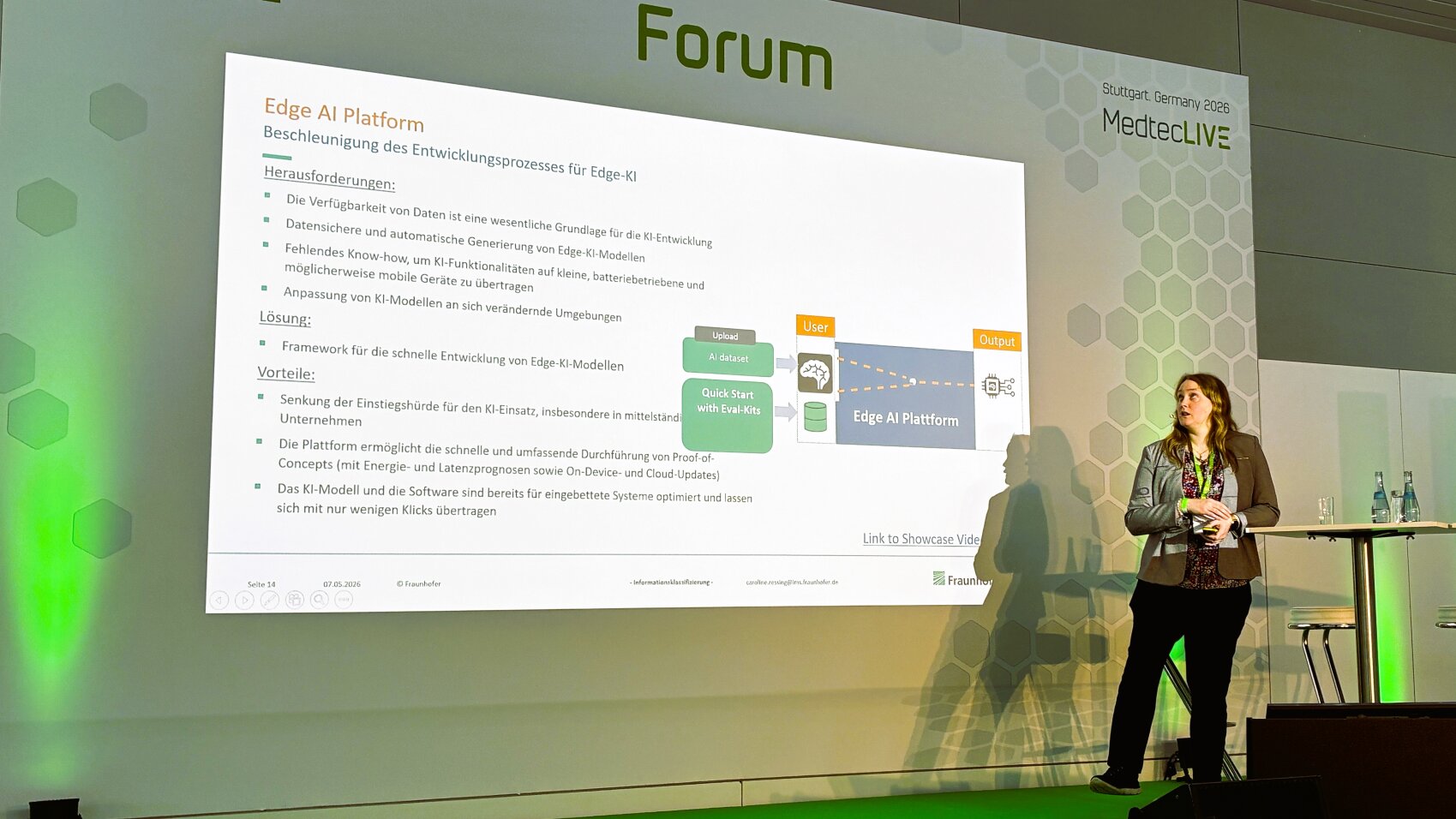 Caroline Reßing vom Fraunhofer IMS auf dem Forum der MedtecLIVE 2026